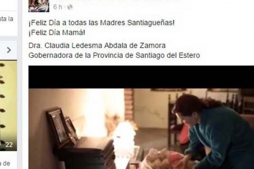 FACEBOOK La gobernadora saludó a las madres santiagueñas