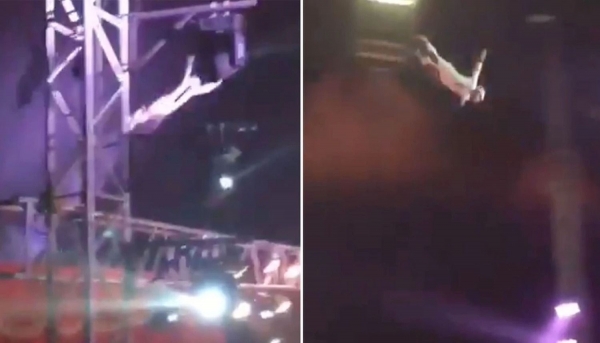 VIDEO: En un circo, el “Hombre Bala” le erró al blanco y cayó sobre un payaso