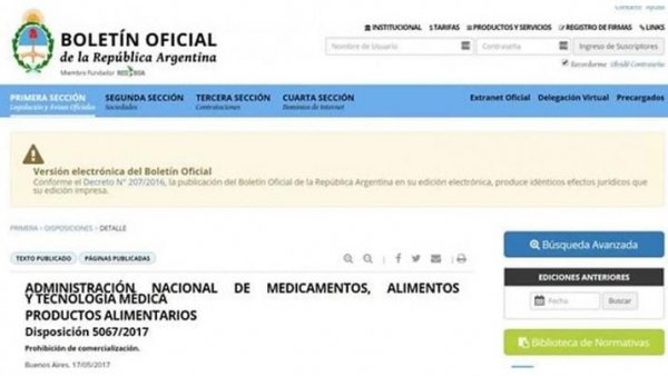 La ANMAT prohibió la comercialización de un suplemento dietario y una bebida