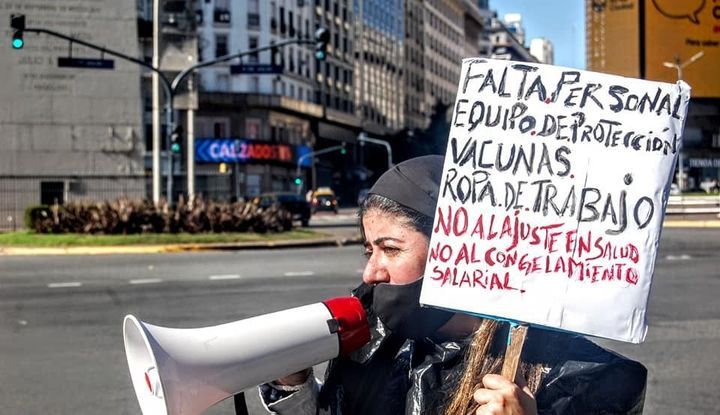 El Día Internacional de la Enfermería se conmemoró con reclamos en distintos puntos del país