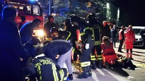Estampida en una discoteca de Italia deja al menos 6 muertos y decenas de heridos