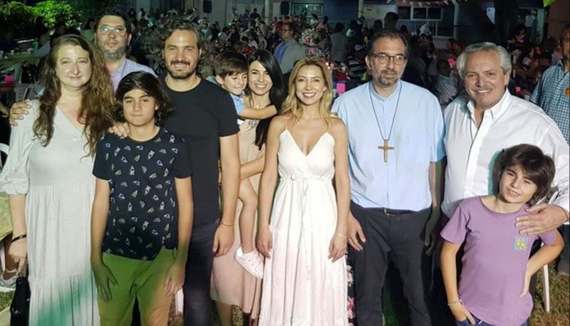 Alberto Fernández pasó la noche de Navidad en el Santuario de San Cayetano