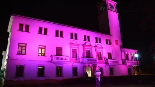 La Casa de Gobierno se tiñó de rosa contra el cáncer de mama