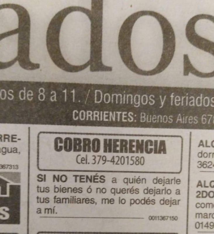 La historia detrás del hombre que se ofrece a cobrar herencias