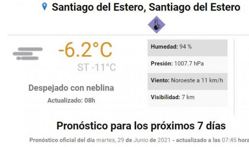 ¡Récord histórico en Santiago! sensación térmica de 11° bajo cero, a las 8