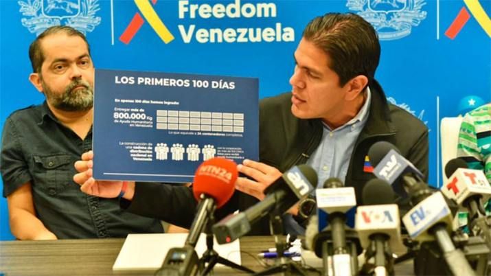 Guaidó logró ingresar a Venezuela 800 toneladas de ayuda humanitaria