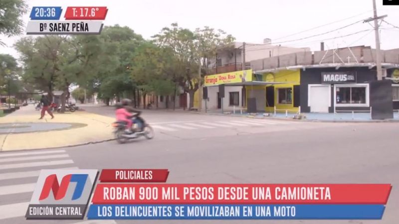 Delincuentes robaron 900 mil pesos del interior de la camioneta de un comerciante