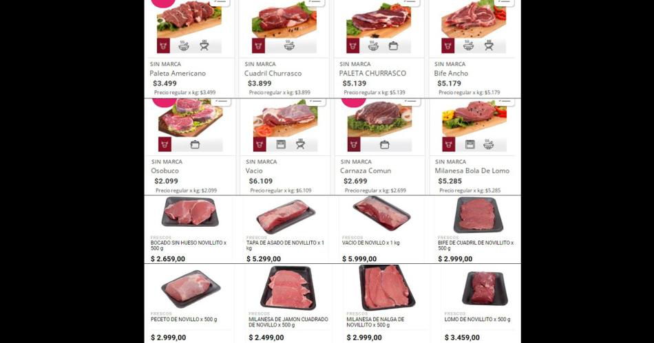 Subió 10% el precio de la carne vacuna y hay cortes de hasta $7.000 por kilo.
