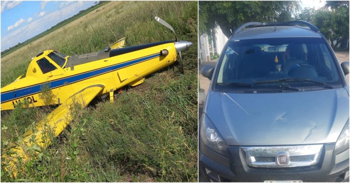 Aterrizaje de terror: una avioneta embistió a un auto que circulaba por la ruta nacional 89