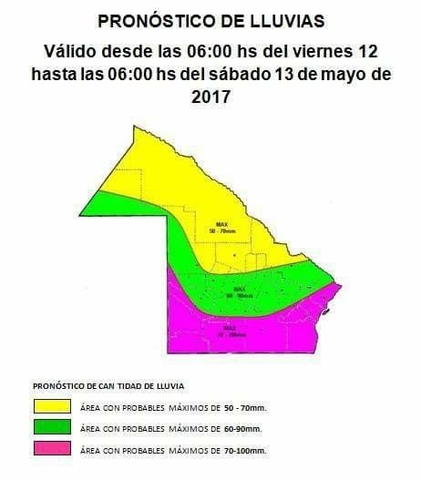 Chaco en alerta por lluvias: se esperan 100 milímetros en la zona sur