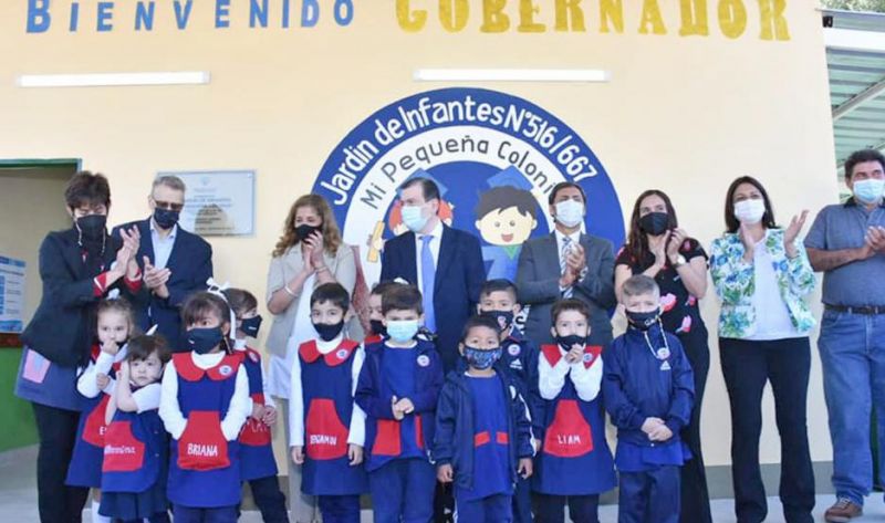 Zamora inauguró un jardín de infantes en Colonia Jaime