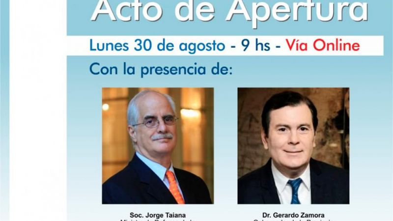 Zamora y el ministro Taiana presidirán la apertura de las XV Jornadas Virtuales IDERA 2021