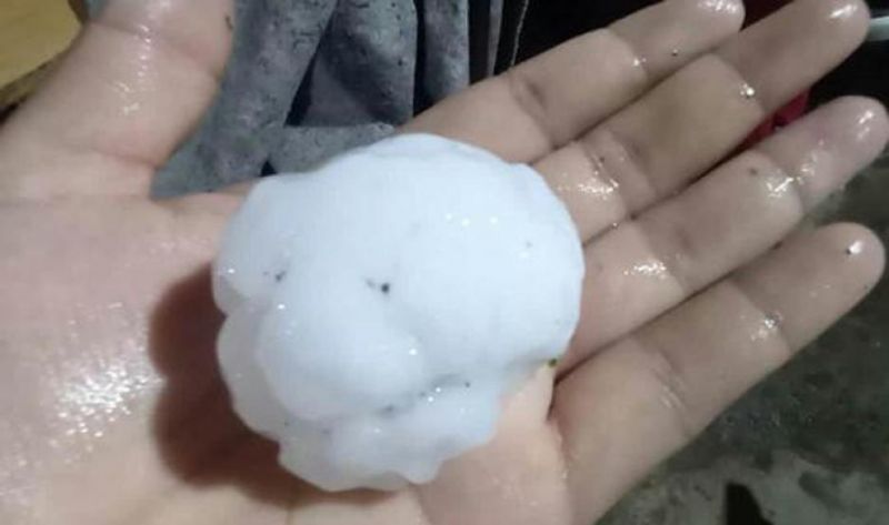 Llegó el cambio de tiempo al interior de Santiago del Estero con lluvia y granizo