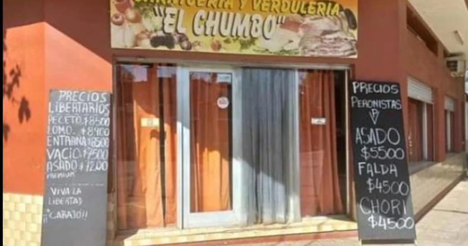 Insólito: una carnicería puso distintos precios para "libertarios y peronistas"