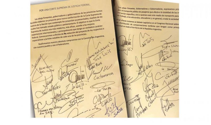 Gobernadores piden una “Corte Suprema de Justicia Federal”