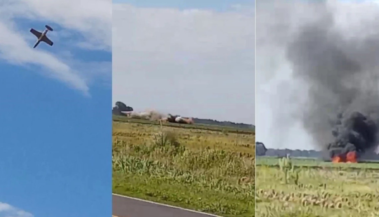 Fatal accidente aéreo: dos muertos al estrellarse un avión en Villa Cañás