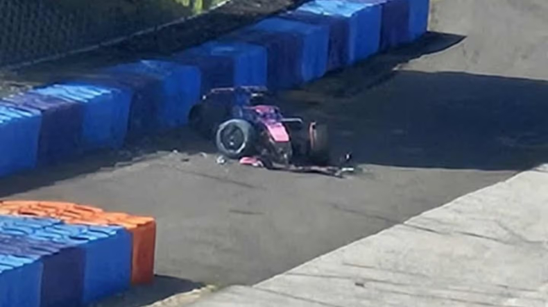 Colapinto se accidentó durante una prueba en Hungría pero se encuentra en buen estado de salud.