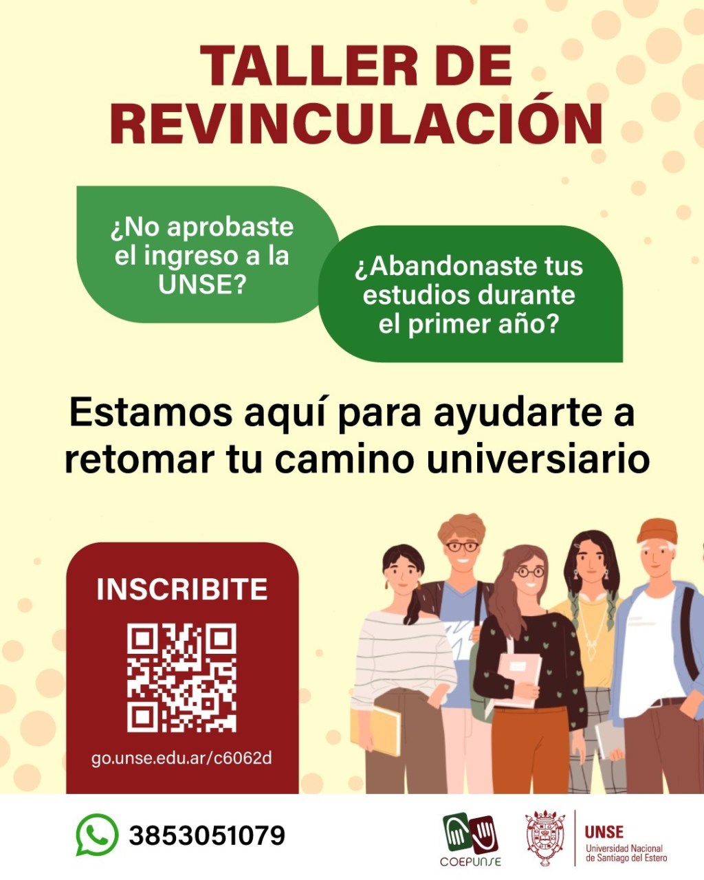 LA UNSE invita al taller de revinculación con los estudios