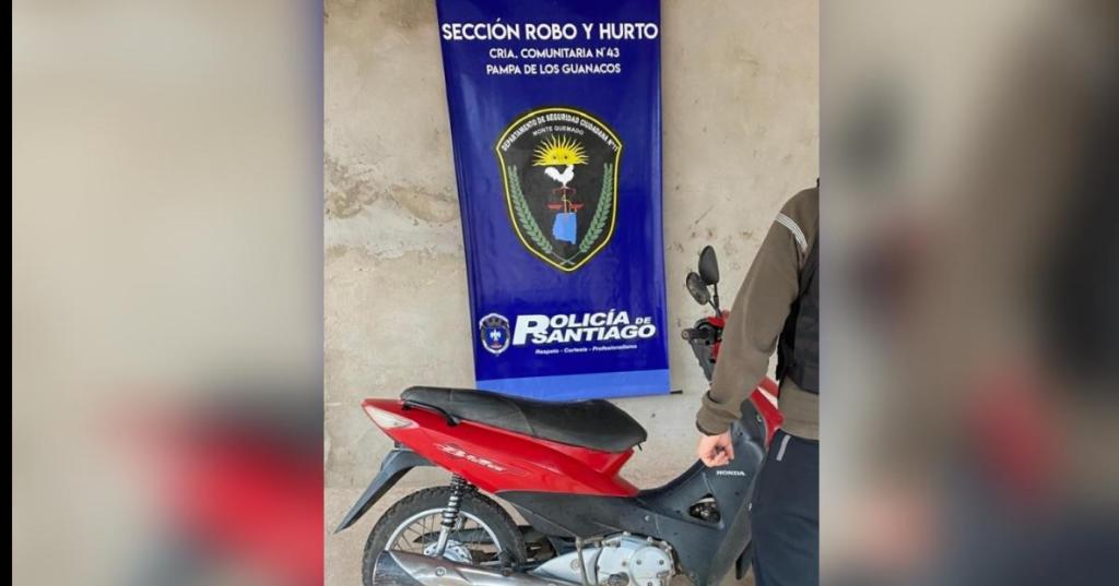 Recuperan en Fernández una moto robada hace casi tres años en Pampa de los Guanacos.