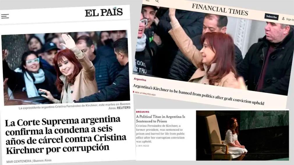 Condena histórica a Cristina Kirchner: así reflejaron los medios internacionales el fallo judicial.