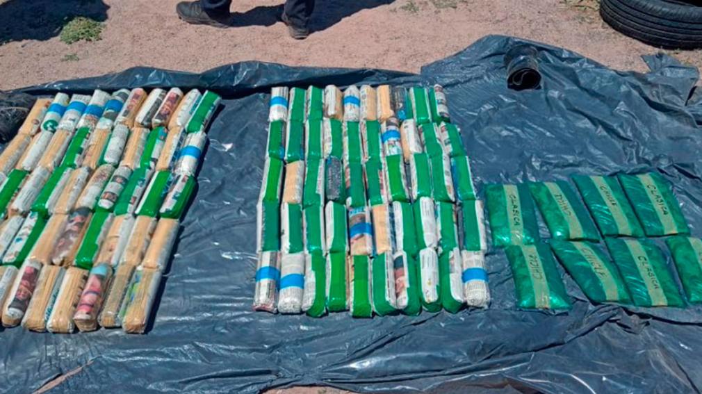 Decomisan un cargamento de neumáticos y una importante carga de hojas de coca