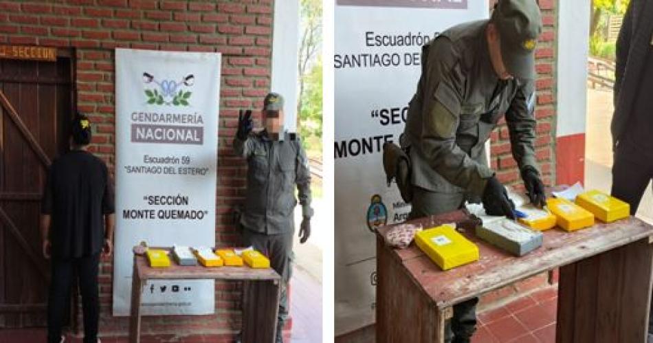 Monte Quemado: Gendarmería secuestró más de 5 kilos de cocaína y detuvo a una mujer.
