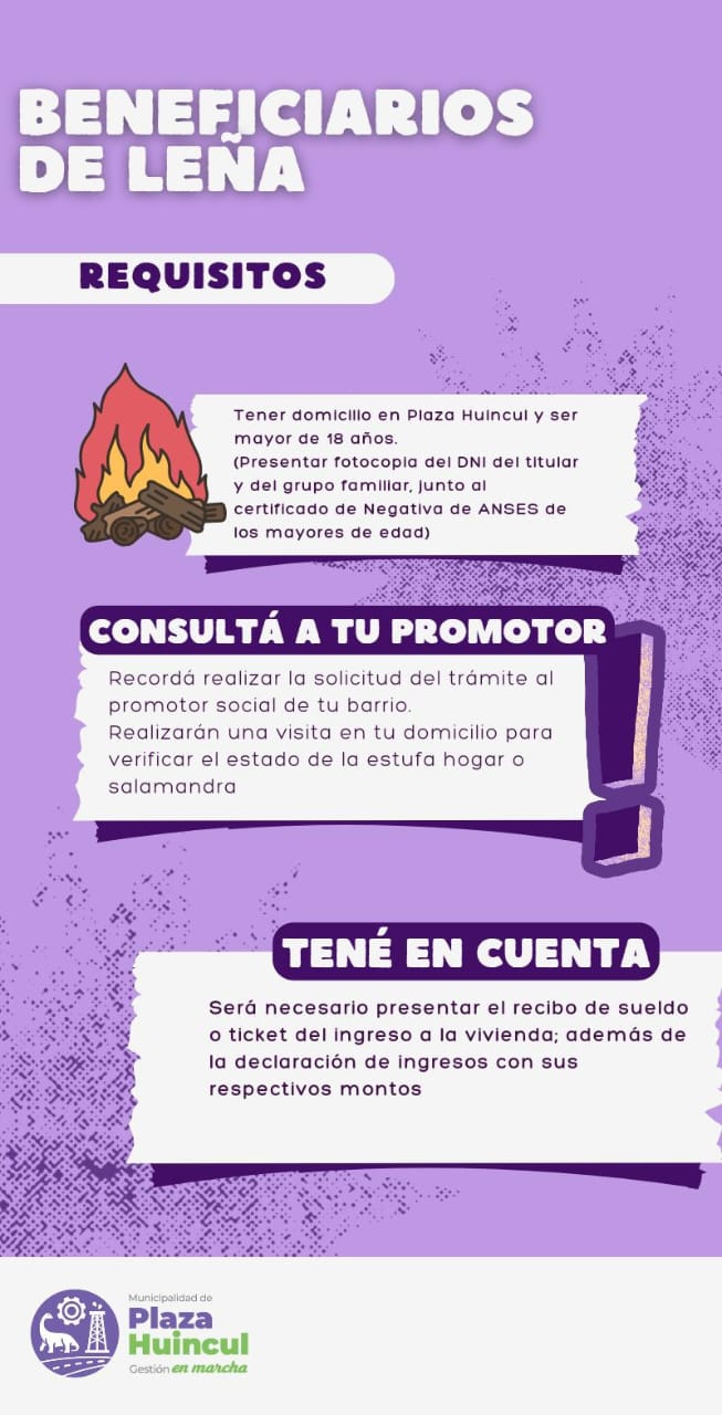 La subsecretaría de Desarrollo Social de la Municipalidad de Plaza Huincul