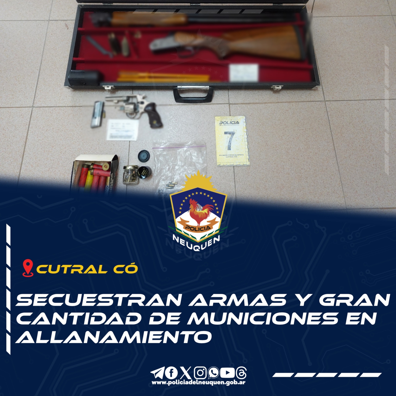 CUTRAL CÓ: Secuestran armas y gran cantidad de municiones en allanamiento