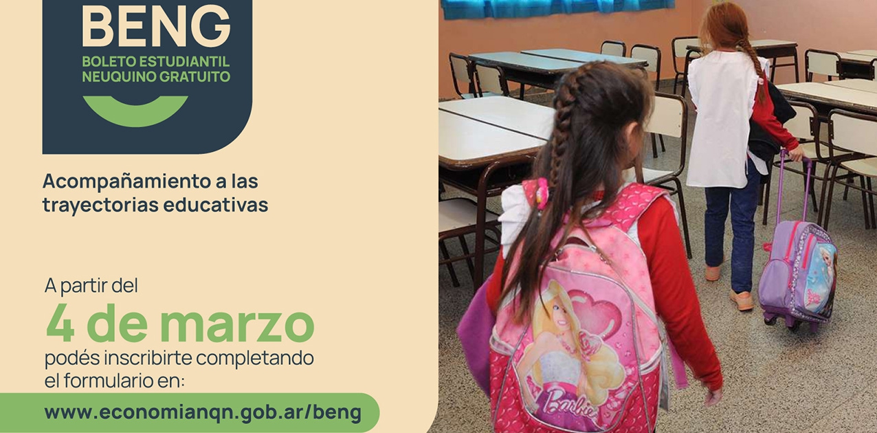 Inicia la inscripción al Boleto Estudiantil Neuquino Gratuito