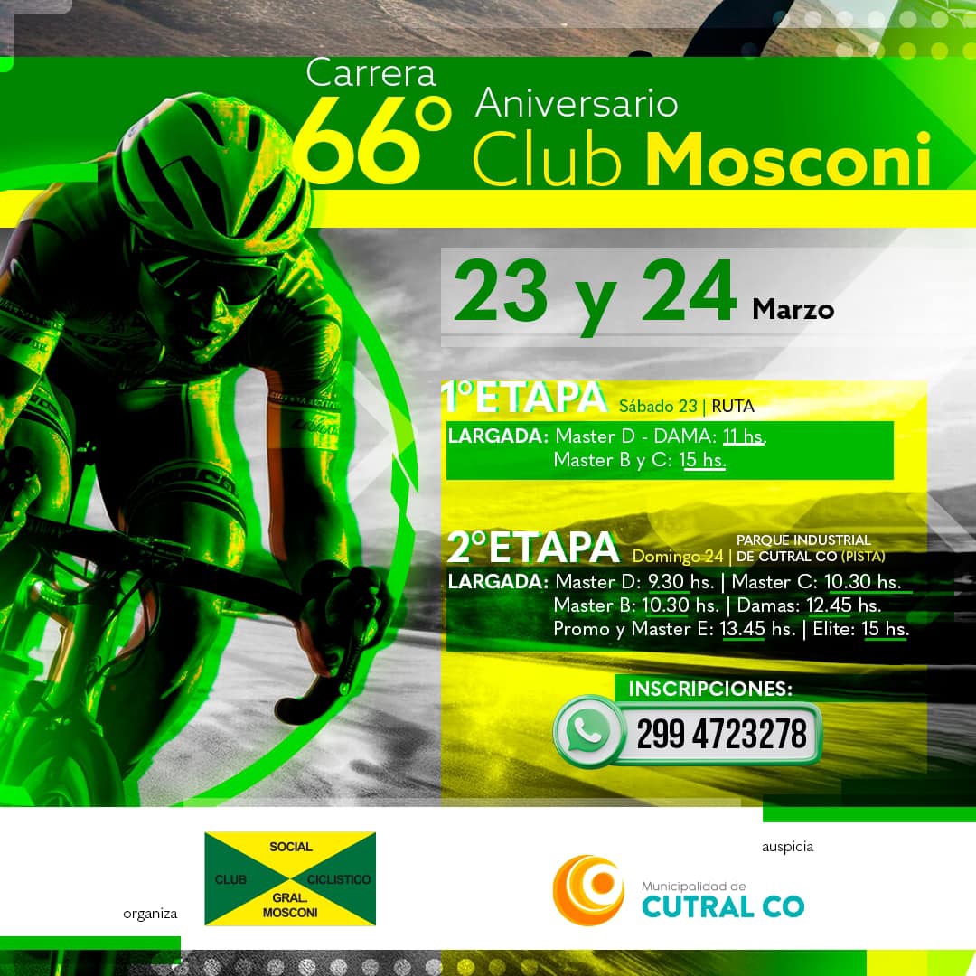 66° ANIVERSARIO DEL CLUB MOSCONI #CutralCoEsMásDeporte