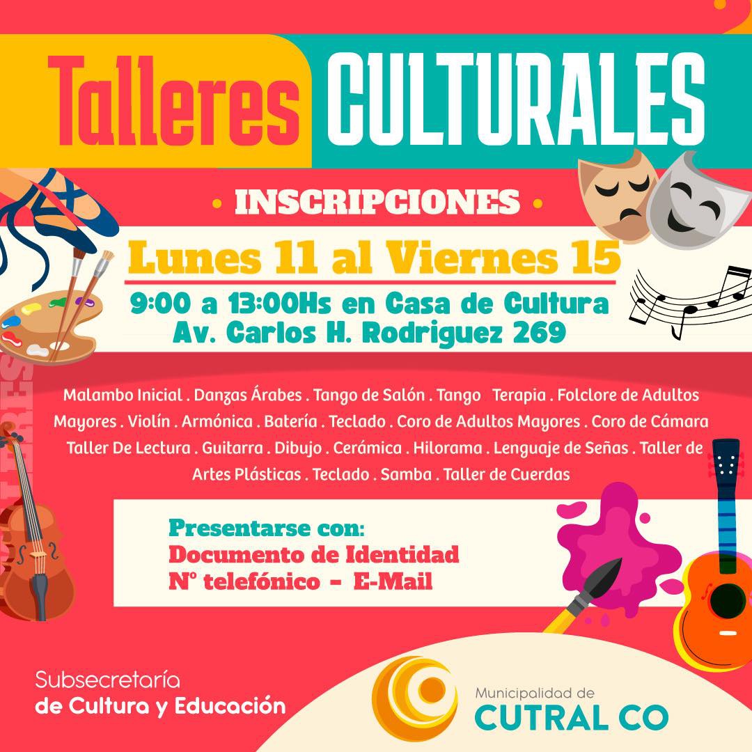 INSCRIPCIONES A TALLERES CULTURALES