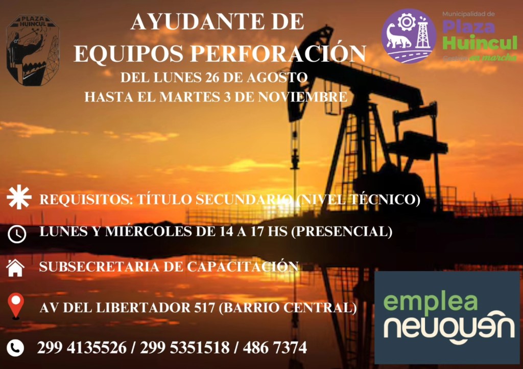 La subsecretaría de Capacitación de la Municipalidad de Plaza Huincul invita a inscribirse al primer curso de Empleabilidad impulsado por la Oficina de Empleo de la provincia del Neuquén