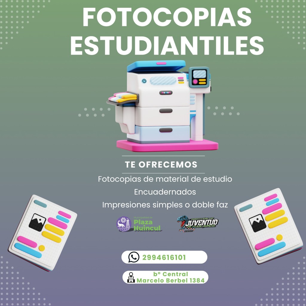 La dirección de Juventud de la Municipalidad de Plaza Huincul anuncia