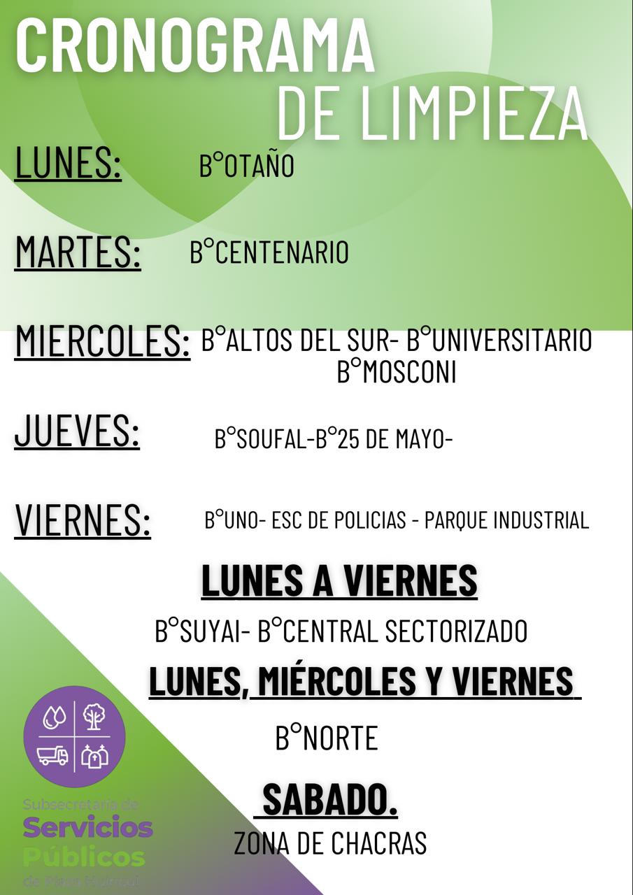 La subsecretaría de Servicios Públicos de la Municipalidad de Plaza Huincul