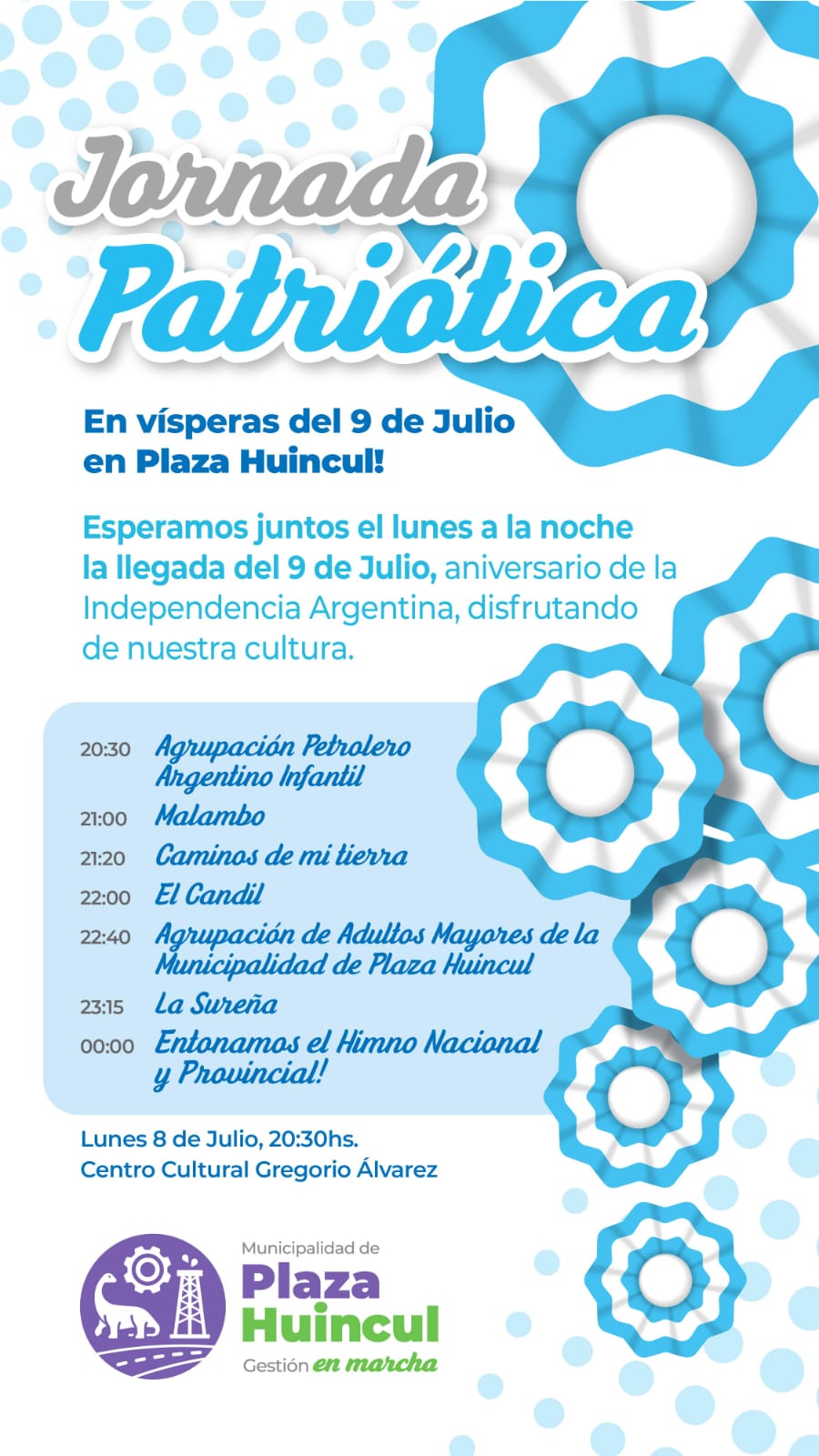 9 de julio actividades Plaza Huincul