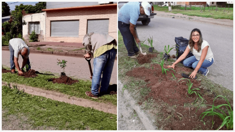 El intendente Alabi sorprendió a todos este fin de semana en Las Lajitas, reforestando sectores de la ciudad