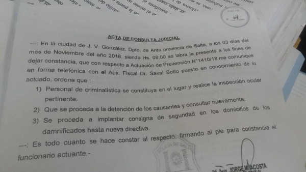 JVG : ORDEN DE DETENCION