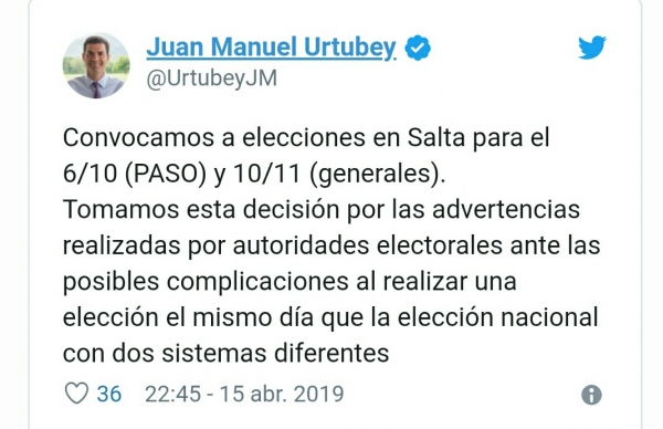 Salta desdoblará las elecciones: Las provinciales después de las nacionales