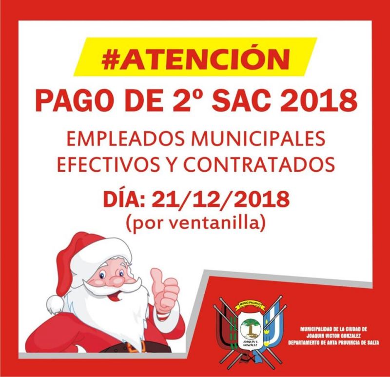JVG : EL MUNICIPIO PAGA ESTE VIERNES 21 EL AGUINALDO