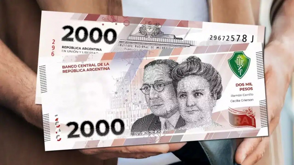 Empieza a circular el nuevo billete de 2.000 pesos