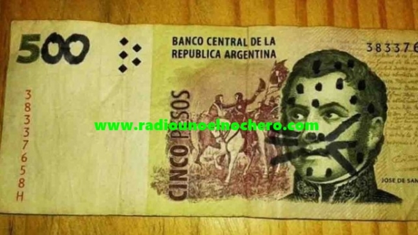 Un joven santafesino quiso hacer pasar un billete de $5 por uno de $500 y terminó tras las rejas