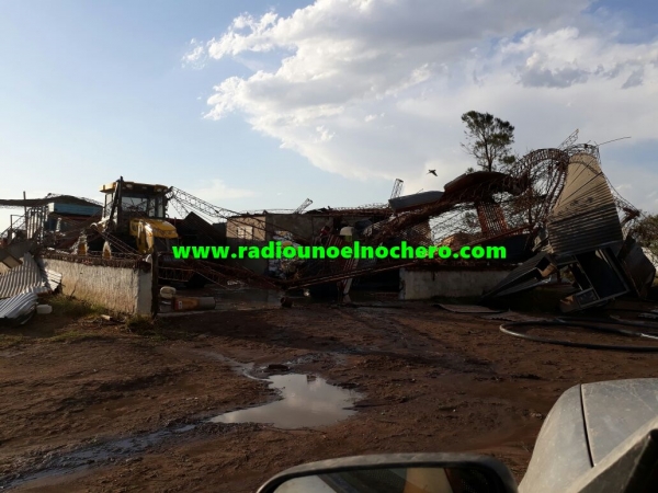 Fuerte temporal de granizo y viento provocó daños entre Villa Minetti y KM 421