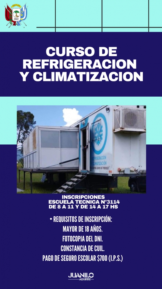 𝗖𝗨𝗥𝗦𝗢 𝗗𝗘 𝗥𝗘𝗙𝗥𝗜𝗚𝗘𝗥𝗔𝗖𝗜𝗢𝗡 𝗬 𝗖𝗟𝗜𝗠𝗔𝗧𝗜𝗭𝗔𝗖𝗜𝗢𝗡 EN JVG
