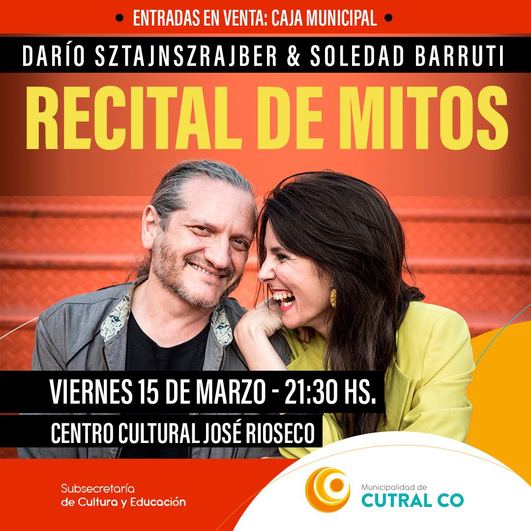 RECITAL DE MITOS - Dario Sztajnszrajber y Soledad Barruti