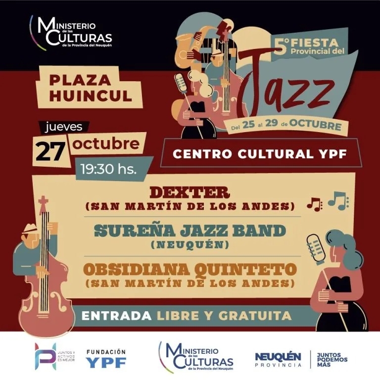 La 5° Fiesta Provincial del Jazz llega a la ciudad de Plaza Huincul