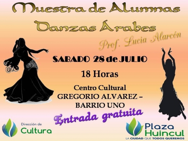 PRIMERA MUESTRA TALLER MUNICIPAL DE DANZAS ÁRABES EN PLAZA HUINCUL.