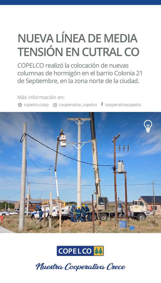 Nueva Línea de Media Tensión en Colonia 21 de Septiembre