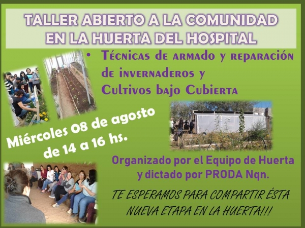 BELEN AMSTEIM TALLER ABIERTO A LA COMUNIDAD EN LA HUERTA DEL HOSPITAL