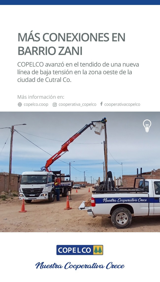 Más conexiones en Barrio Zani de Cutral Co