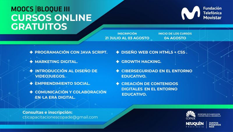 COPADE abrió una nueva convocatoria para cursos de la Fundación Telefónica Movistar